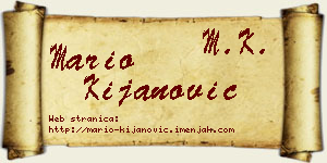 Mario Kijanović vizit kartica